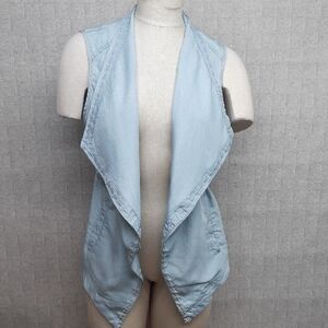 Chico's Light Blue Draped Open Front Vest